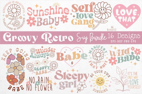 Boho Groovy Retro SVG Bundle Review